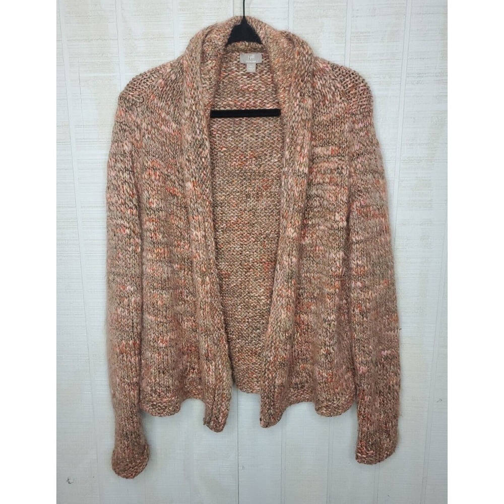 J. Jill Italian Yarn XL Shawl Neck Cardigan Sweater Fall Tweed Wool Alpaca